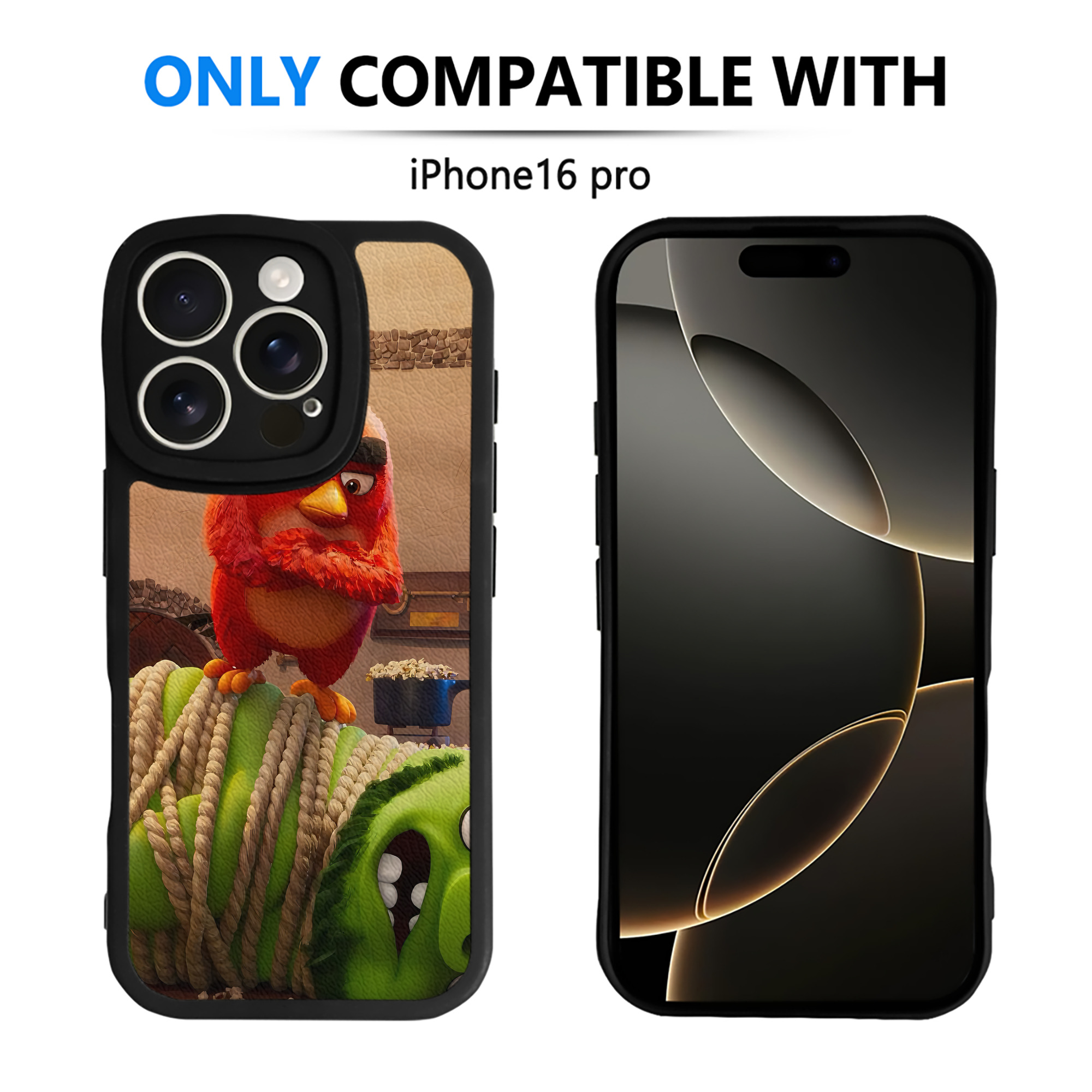 （画像用） Angry Birds アングリーバード 【iPhone 16シリーズ対応】シリコンスマホケース（レザー調） 材質：シリコン